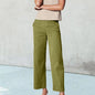 Summer Autumn Cotton Women's Pants Drawstring Elastic Waist Casual