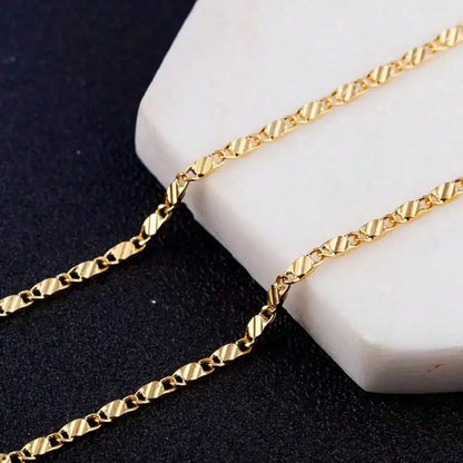 18K Gold Filled Chain Necklace for Women and Men, 16-30 Inch Adjustable Link Design