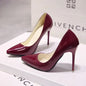 Nude Pumps Patent Leather Sexy Pointed Toe Thin Heel