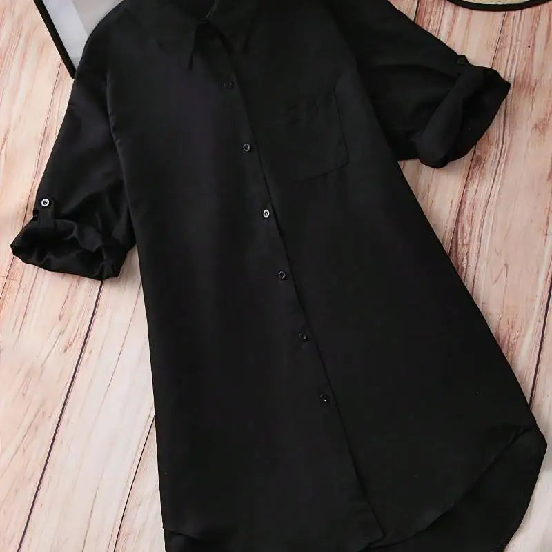Casual Loose fitting Linen Long Shirts Women Plus Size Tops