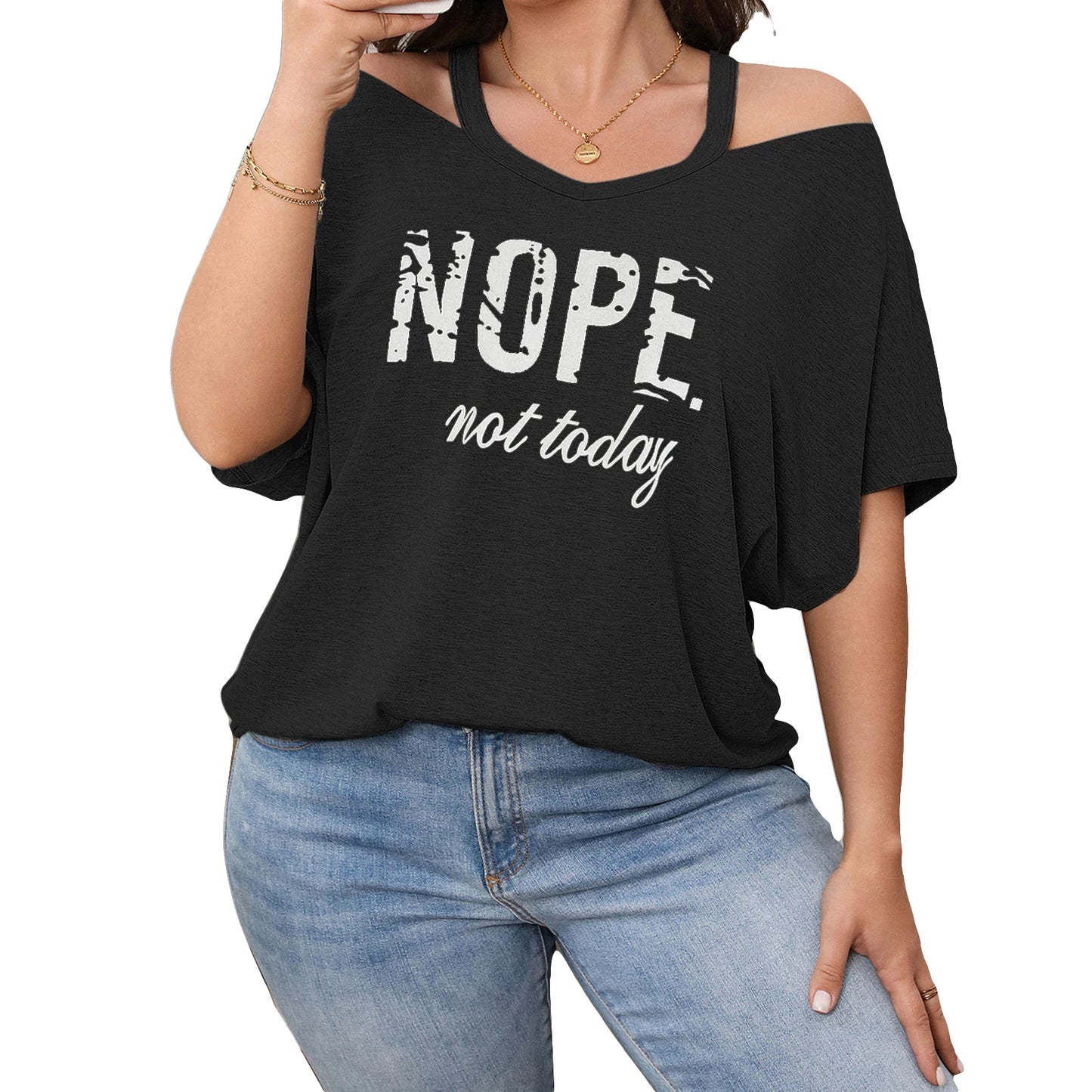 Women s T-shirt Off-Shoulder Short Sleeve Casual Daily Wear