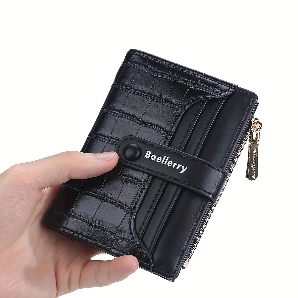 Baellerry Brand Wallet New Women's Short Wallet Buckle Sanded Leather Coin Purse