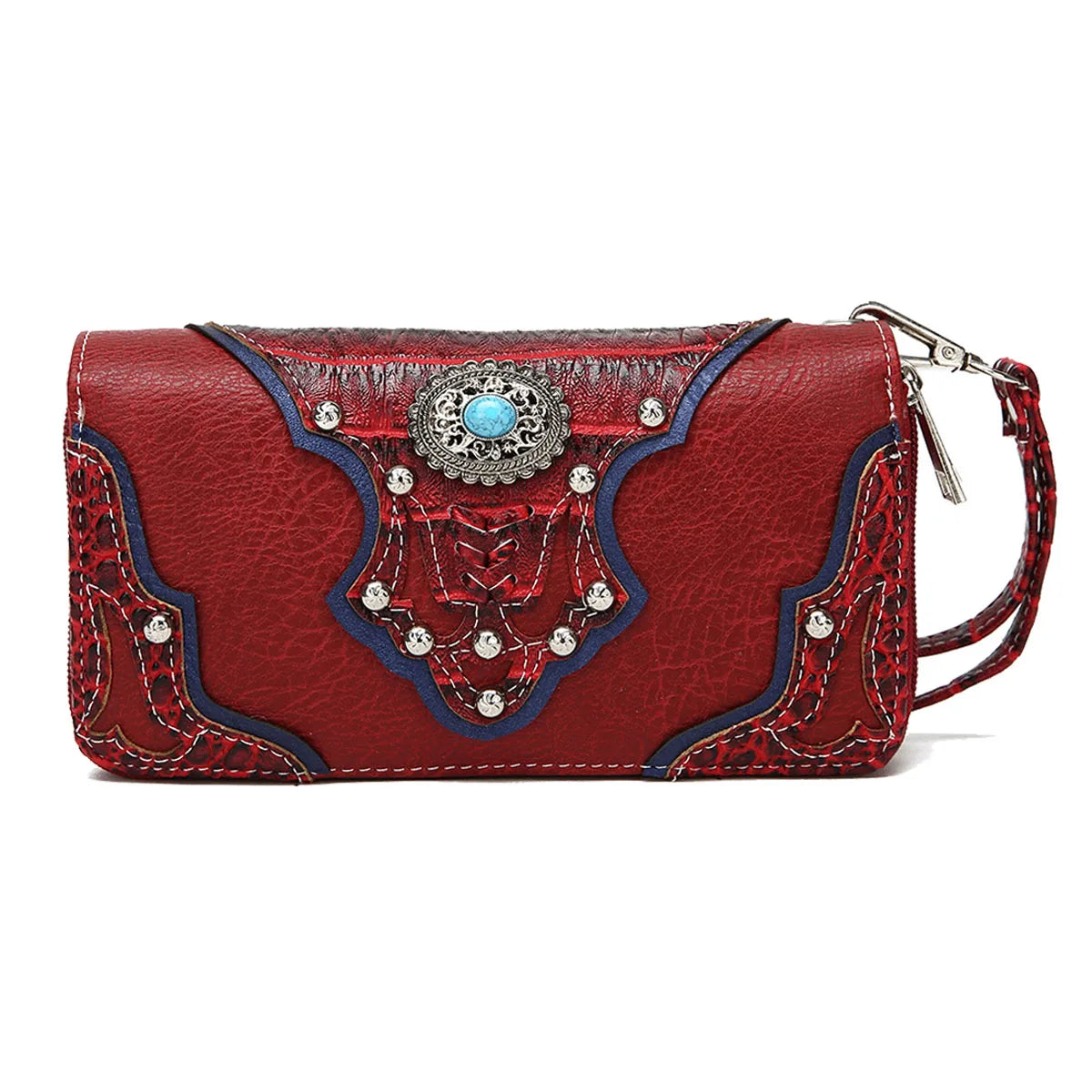 Western Style Cowgirl Woven Fringe Crocodile Gorgeous Purse Conchos Women Handbag Shoulder Bags Wallet Set