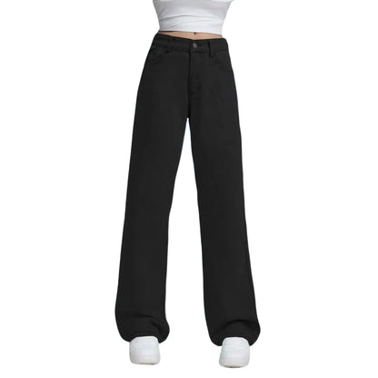 Ladies' High Waisted Straight Leg Pants Loose Casual