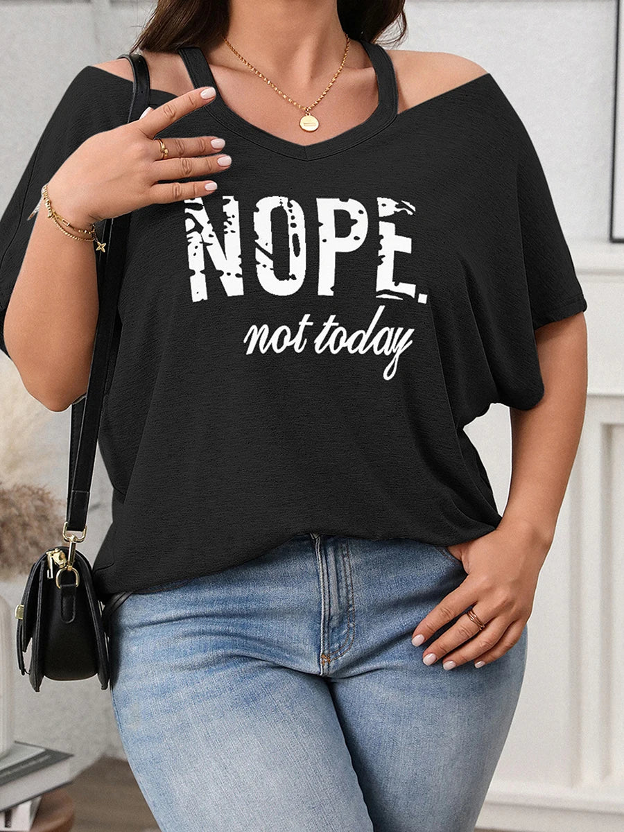 Women s T-shirt Off-Shoulder Short Sleeve Casual Daily Wear