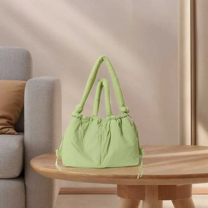 Nylon Solid Backpack Large Capacity Puffy Purse