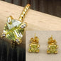 2025 New High-Quality Silver and Gold Color Set with 8mm Colorful Main Stone