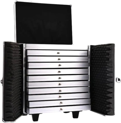 Rolling Jewelry Trolley Case with Drawers Sturdy for Travel and Vendor Showes