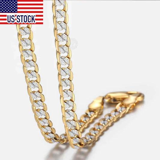 Davieslee 4mm Necklace for Men Women Curb Chain