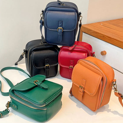 Leather Small Crossbody Cell Phone Bag & Adjustable Removable Strap
