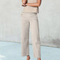 Summer Autumn Cotton Women's Pants Drawstring Elastic Waist Casual