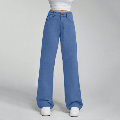 Ladies' High Waisted Straight Leg Pants Loose Casual