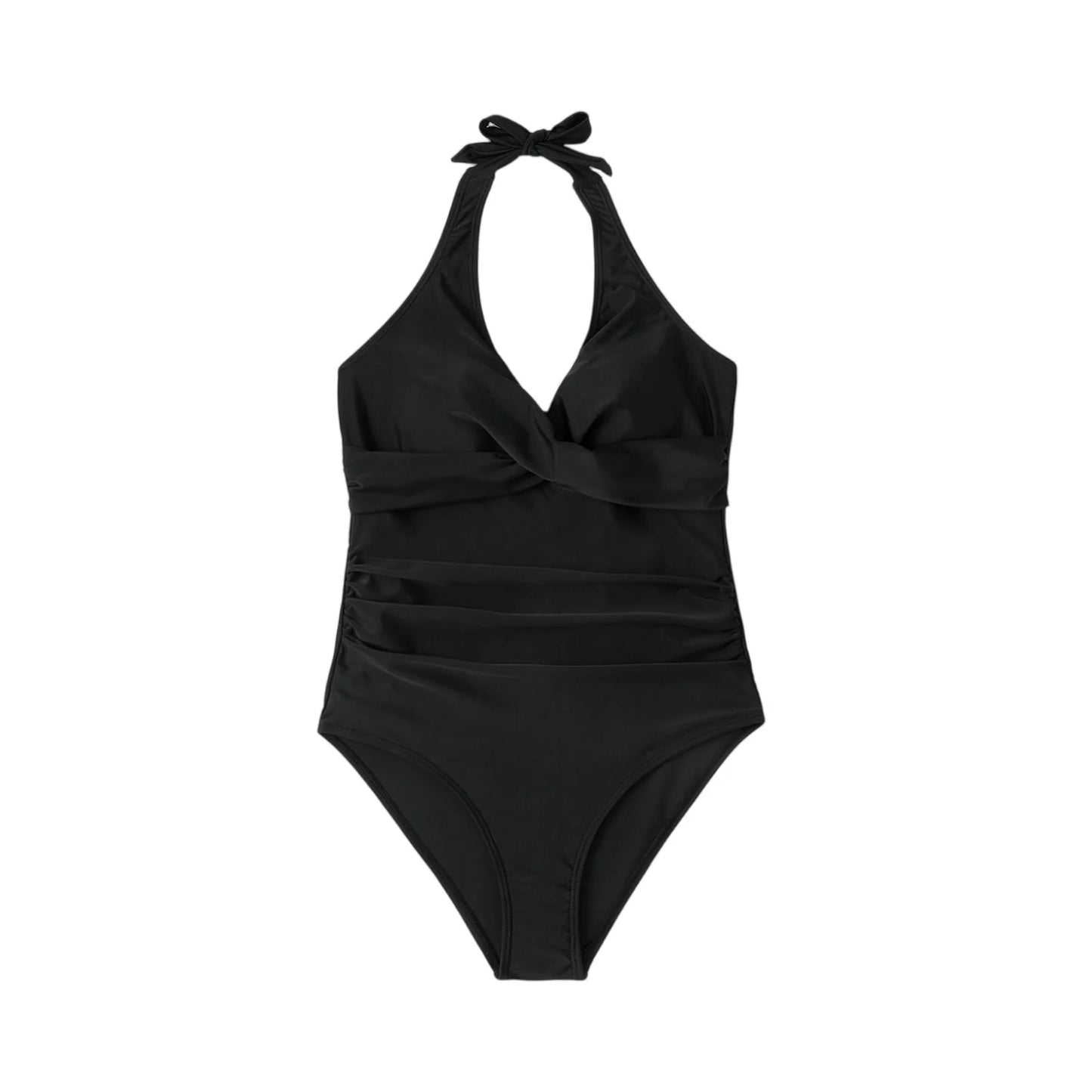 Tummy Control Swimsuit Cross Front Striped One Piece