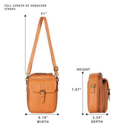 Leather Small Crossbody Cell Phone Bag & Adjustable Removable Strap