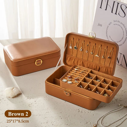 # PU Leather Big Jewelry Box  With Lock