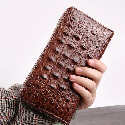 Fashion Women Crocodile Leather Wallet Large Capacity Credit Cards Holder Organizer Phone Clutch