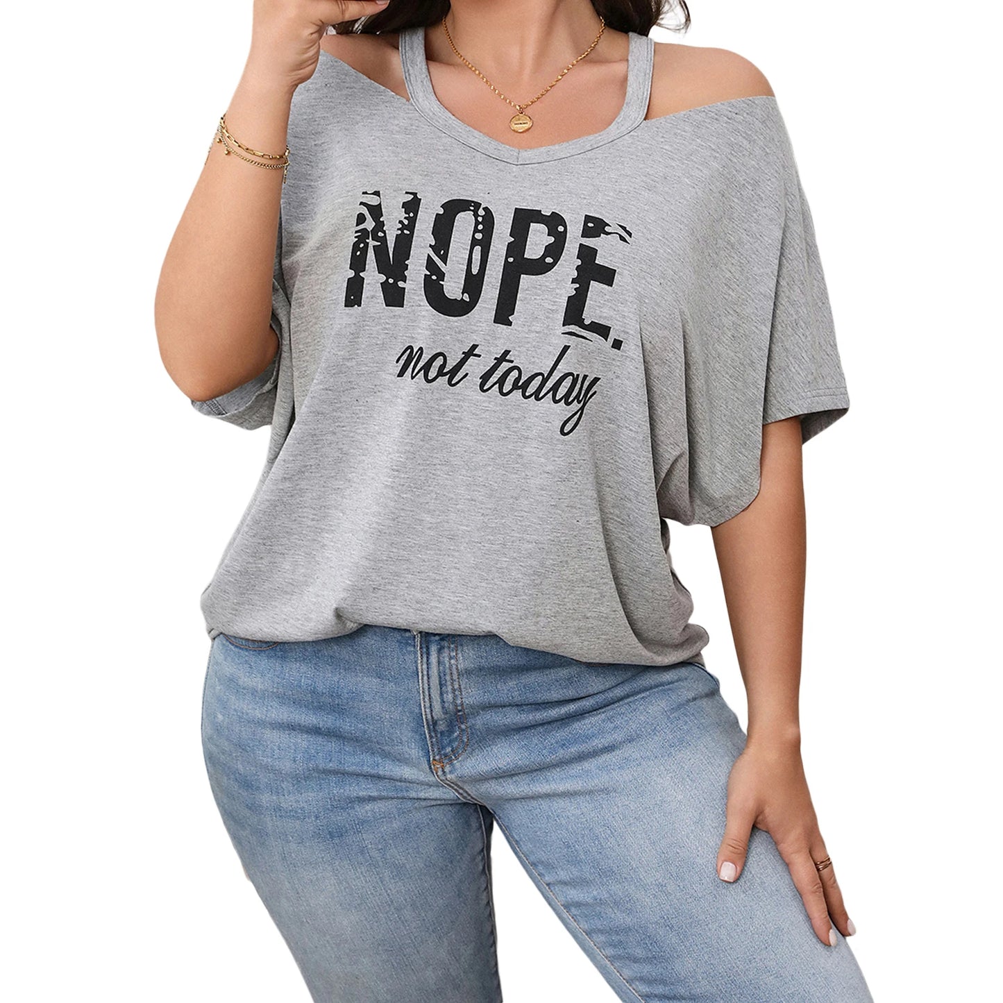 Women s T-shirt Off-Shoulder Short Sleeve Casual Daily Wear