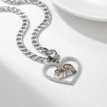 Custom Photo Engraved Necklace Personalized