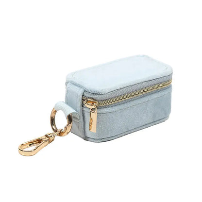 Portable Mini Jewelry Storage Box Travel Keychain Case for Earrings Necklaces Rings -