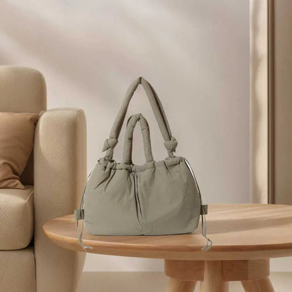 Nylon Solid Backpack Large Capacity Puffy Purse