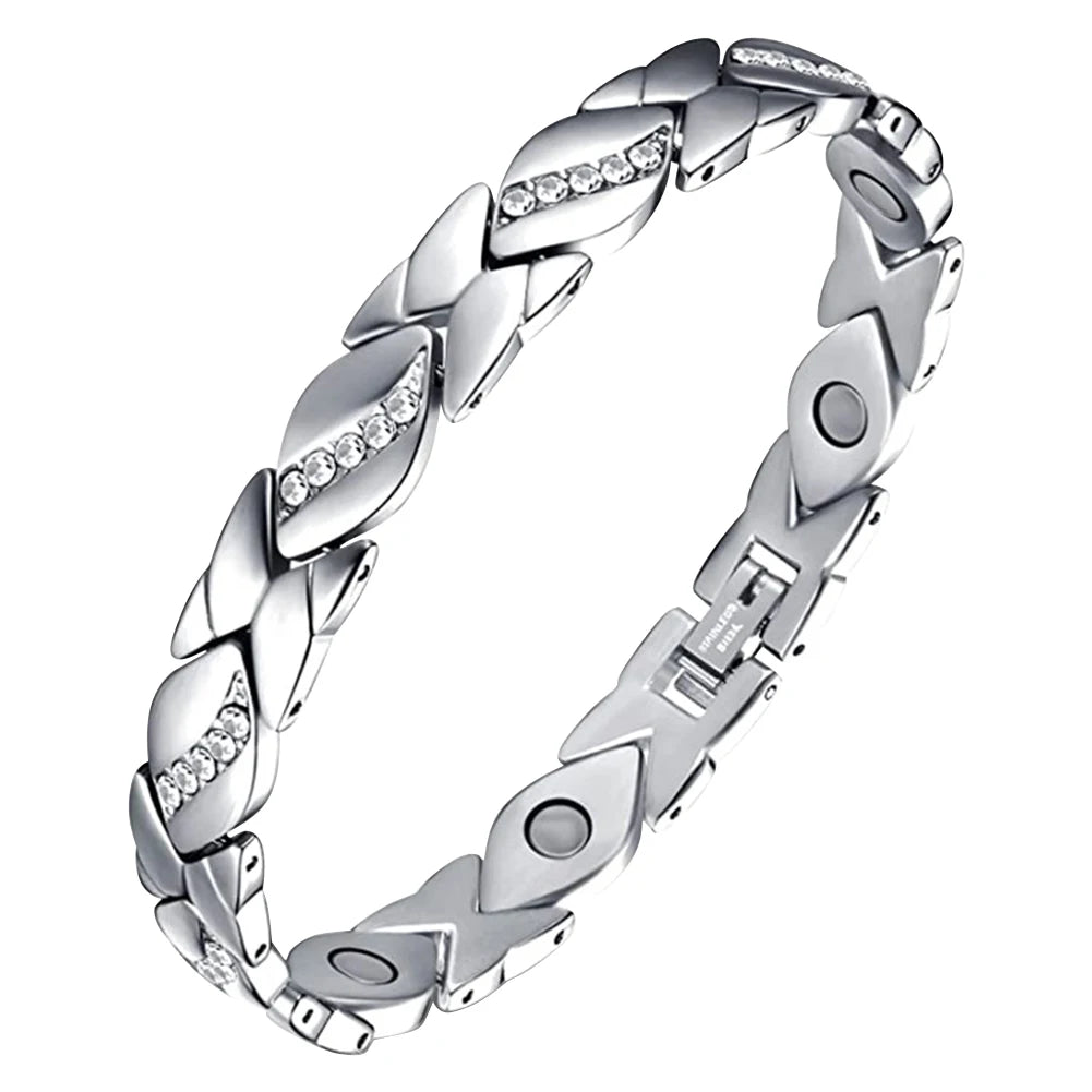 Leaves Magnetic Bracelet with 3500 Gauss Magnetic Therapy Bracelet Pure Copper for Women Men Jewelry Gift