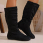 Women's Slouchy Boots Mid-Calf Length Comfortable Flat Heel Boots