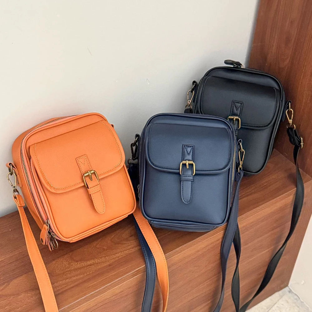 Leather Small Crossbody Cell Phone Bag & Adjustable Removable Strap