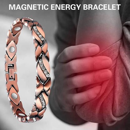 Leaves Magnetic Bracelet with 3500 Gauss Magnetic Therapy Bracelet Pure Copper for Women Men Jewelry Gift