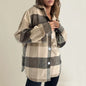 Fall Winter Classic Plaid Shirt for Women Plus Size Flannel Button Down Lapel Shirt