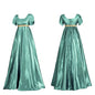 Medieval Vintage Satin Dress Short Sleeve High Waist Renaissance Dress