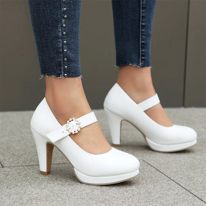 Classic White Mary Jane Pumps