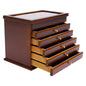 6-Tier Walnut Jewelry Box, Wooden Jewelry Organizer for Earrings Necklaces Rings Bracelets