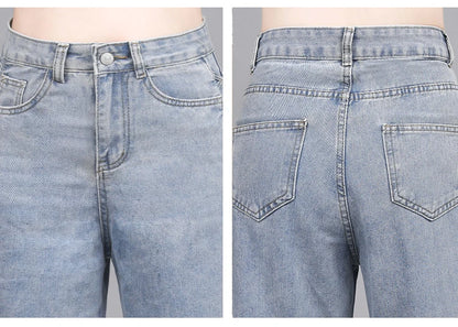 Hollow Wide Leg Jeans Casual Design Slimming High Waist