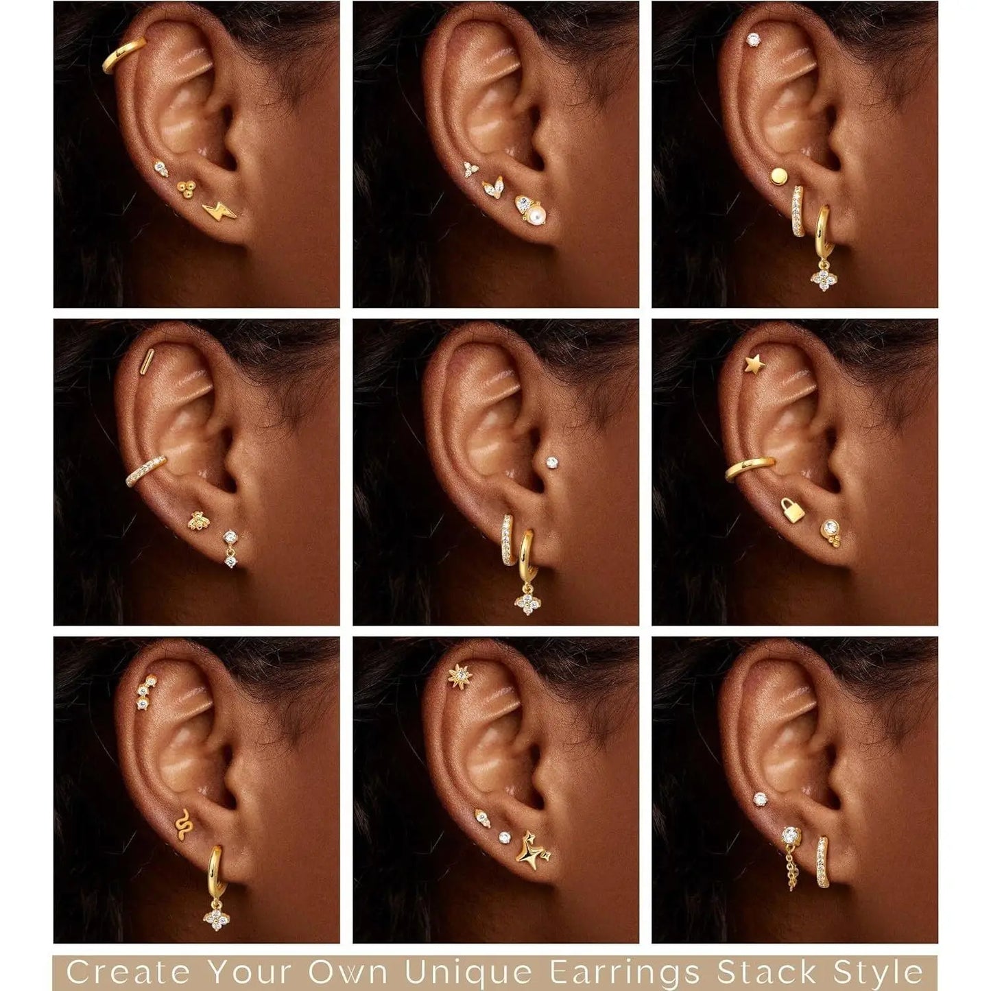 25 Pcs Surgical Steel Earrings for Sensitive Ears for Women Flat Back Studs
