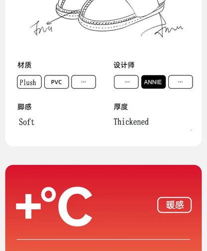 Winter Fur Cotton Slippers For Women Soft Comfort