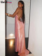 Halter Tassel Dress Backless Deep V-Neck Long Bodycon