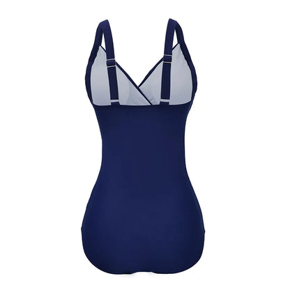2025 New Sexy Plus Size One Piece Swimsuit Mesh Patchwork