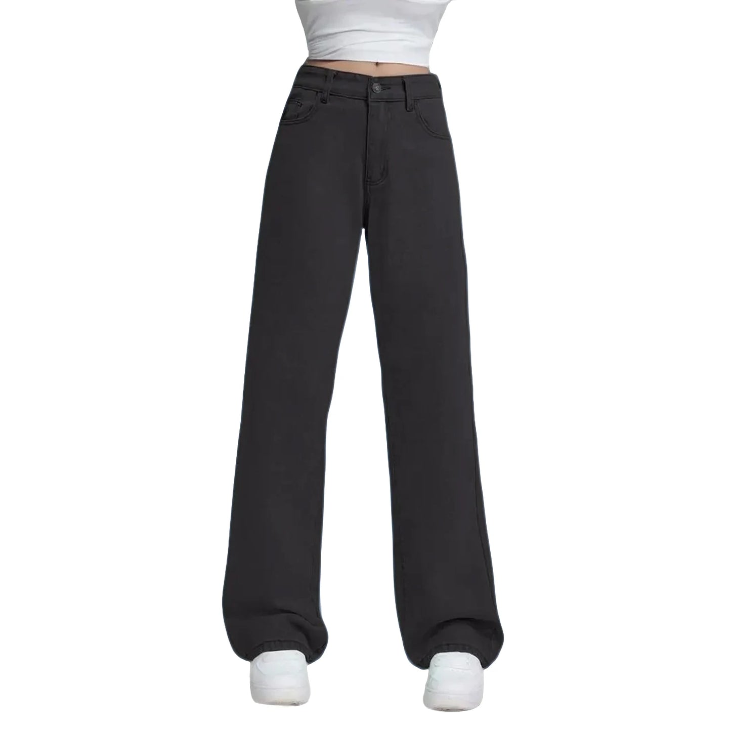Ladies' High Waisted Straight Leg Pants Loose Casual