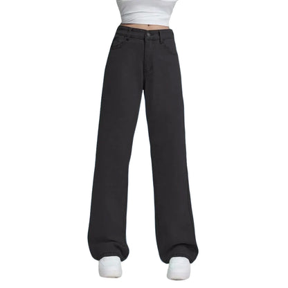 Ladies' High Waisted Straight Leg Pants Loose Casual