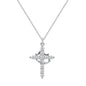Light Luxury Pave Zircon Cross Necklace | Gold/Silver Dual-Tone