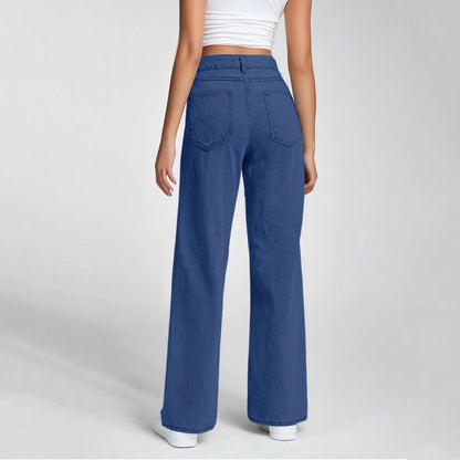 Ladies' High Waisted Straight Leg Pants Loose Casual