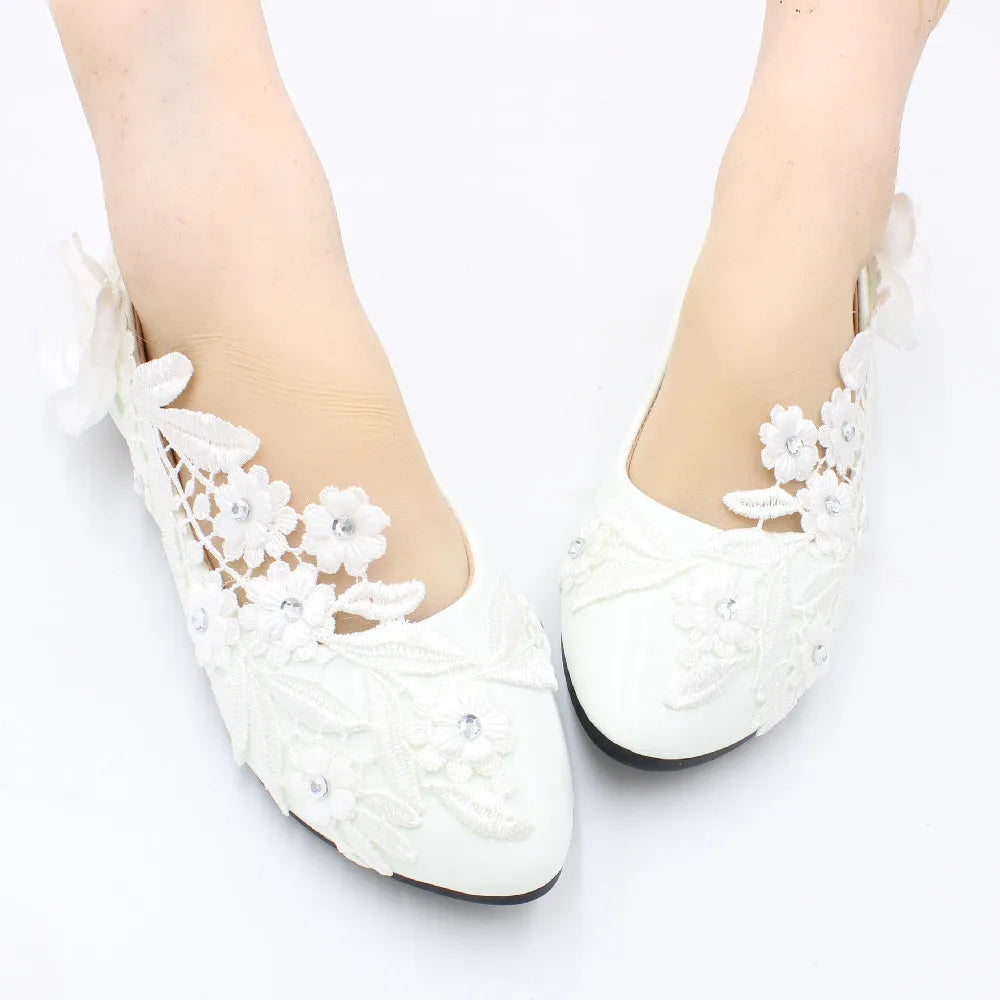 White Flower Pumps New Arrival Women's Shoes
