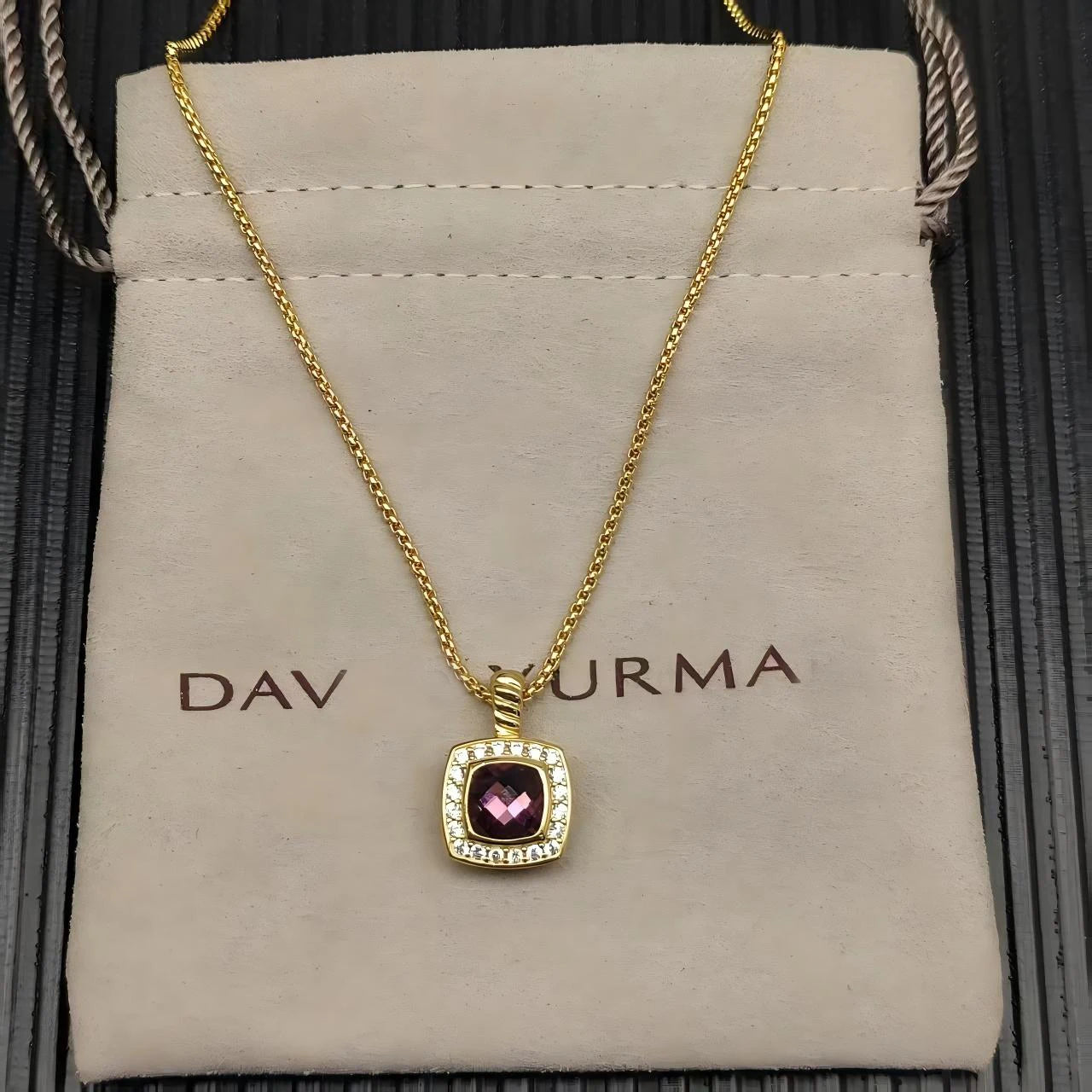 2025 New High-Quality Square Diamond Necklace and Earrings Set