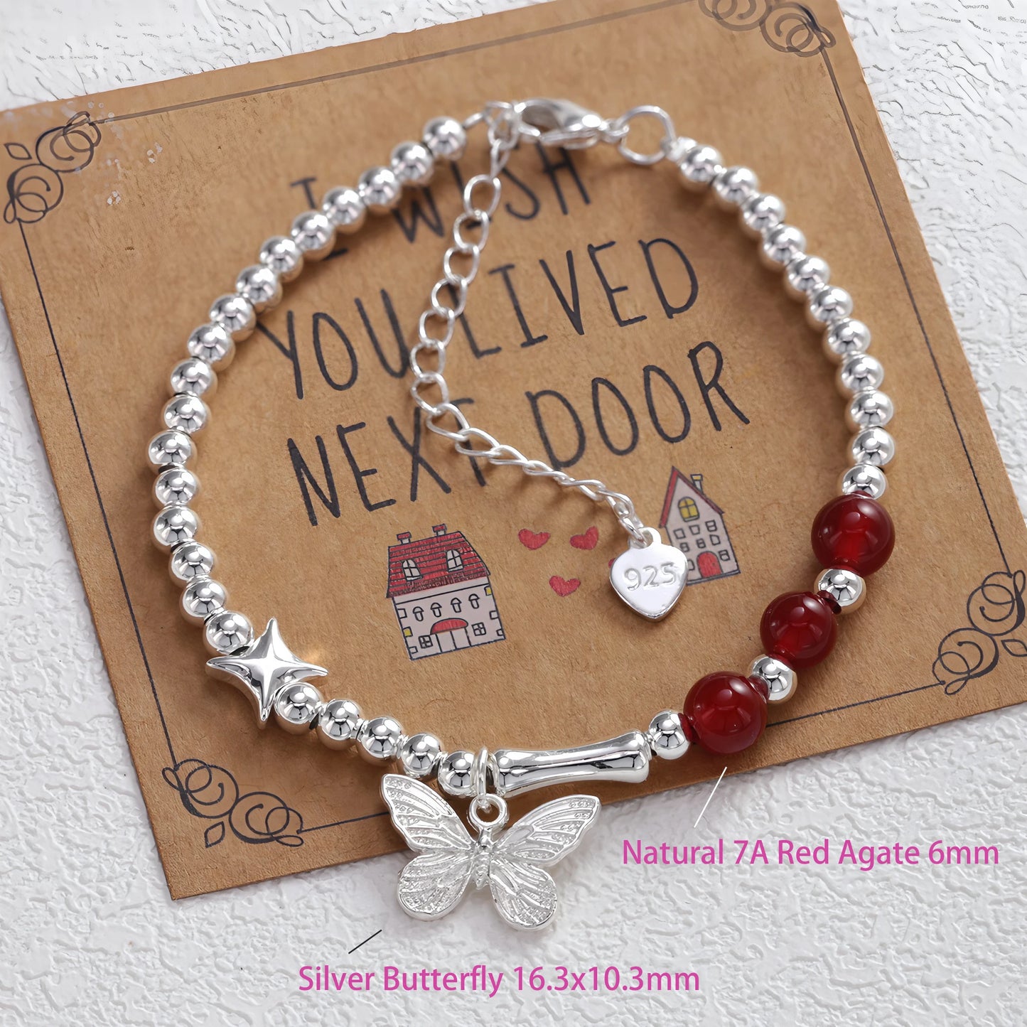 VENTFILLE 925 Sterling Silver Butterfly Bracelet
