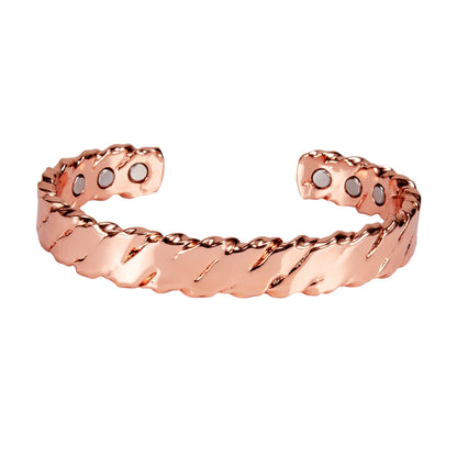 Pure Copper Magnetic Bracelet Arthritis Twisted Adjustable Cuff 12mm Magnetic Bangles