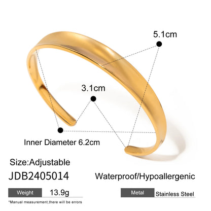 world Classic Trendy 18K Gold Color Plated Elliptical White Zircon Bracelets Waterproof Stainless-Steel Jewelry