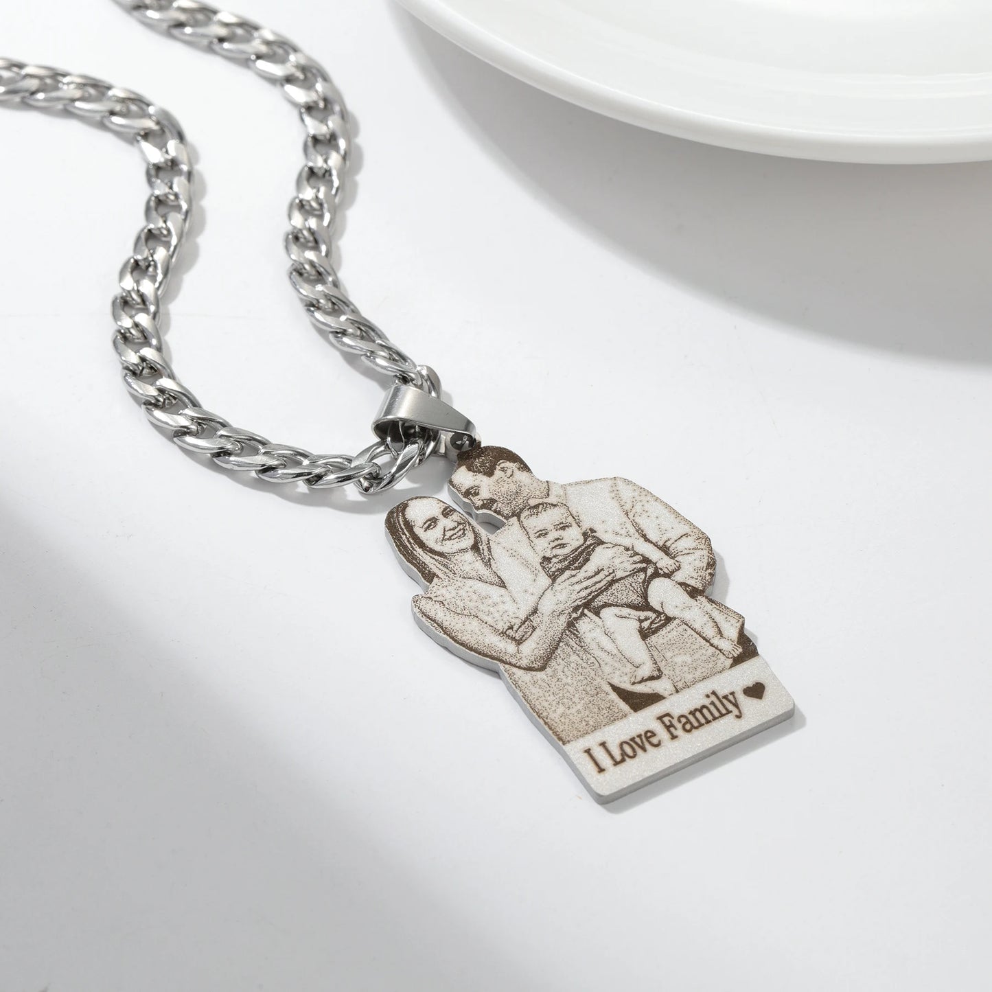 Custom Photo Engraved Necklace Personalized
