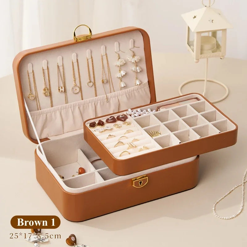 # PU Leather Big Jewelry Box  With Lock