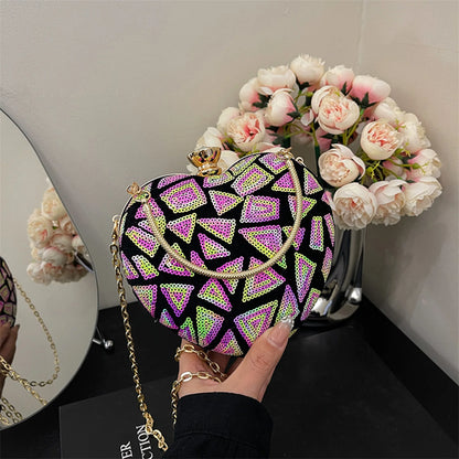 Elegant Rhinestone Embellished Heart Shaped Clutch Purse