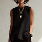 Fashion Spring Round Neck Hem Blouse